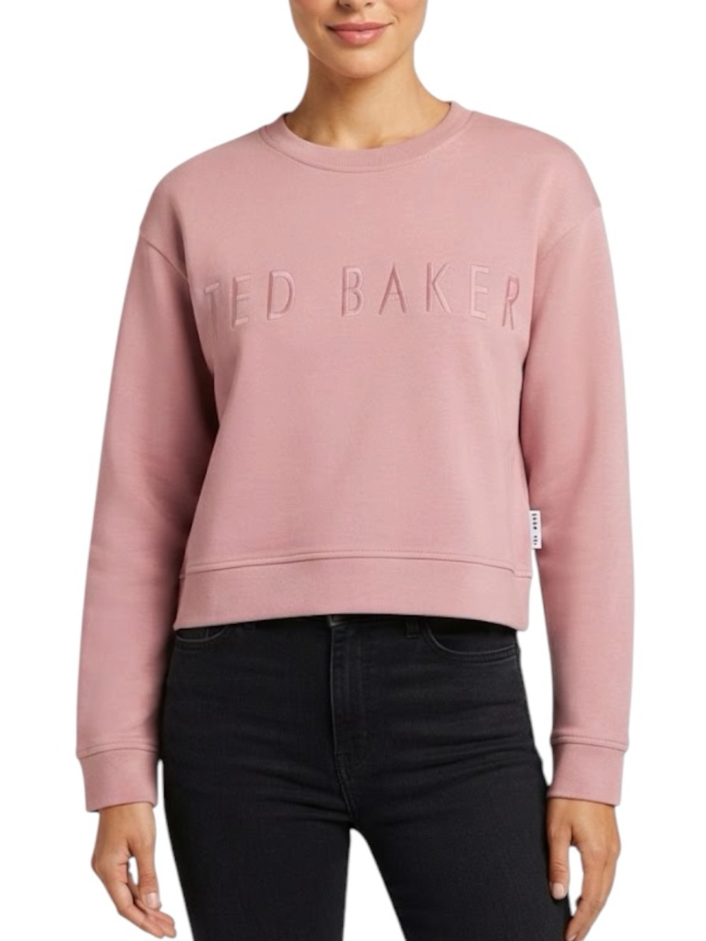 TED BAKER Blush Pink Lorito Logo Embossed Sweatshirt Pullover Sweater 6 Ted 2